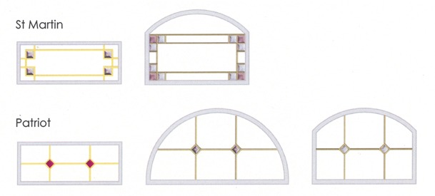 St Martin and Patriot glass design comparison diagram